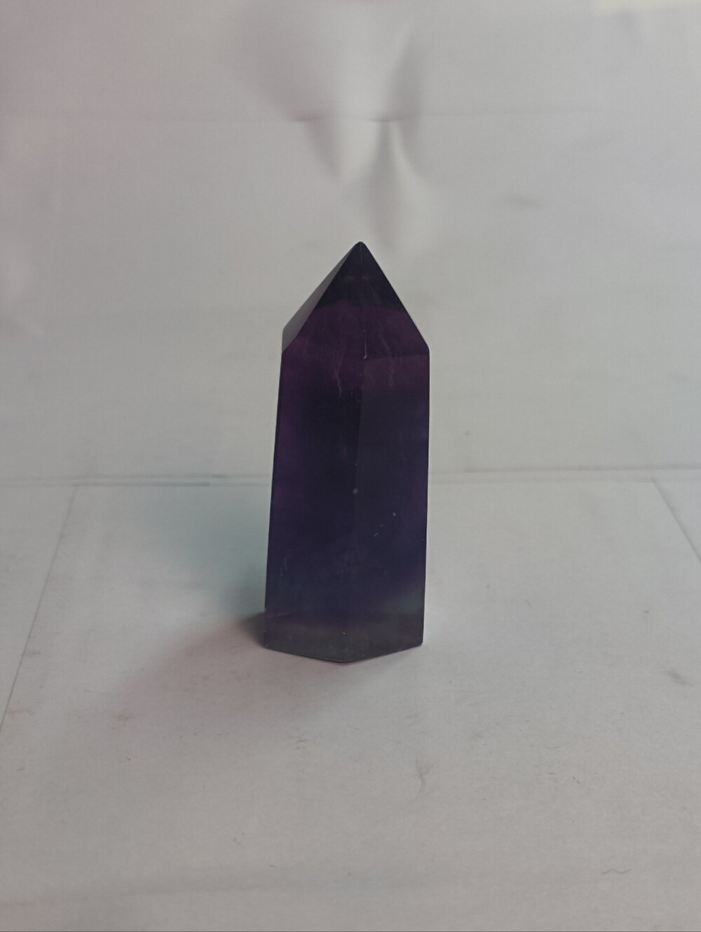Rainbow Fluorite Tower 2" Purple Green Banded Crystal Point Mini Obelisk